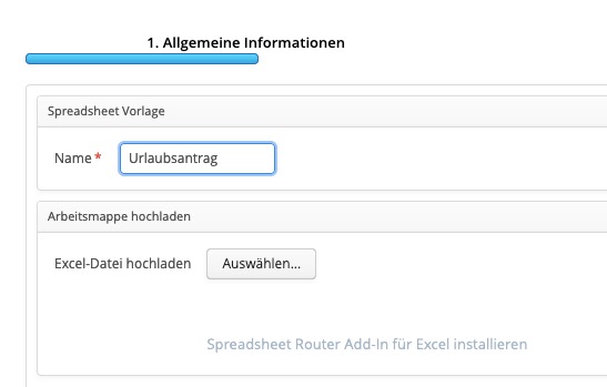 Neuen Excel Workflow anlegen