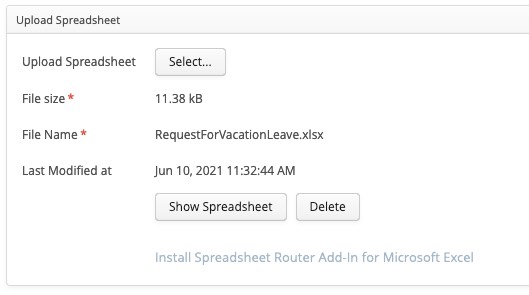 Show the Excel worksheet to edit